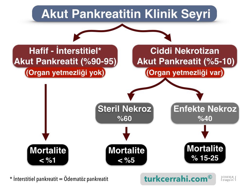 Akut pankreatitte klinik seyir (Atlanta sınıflaması)