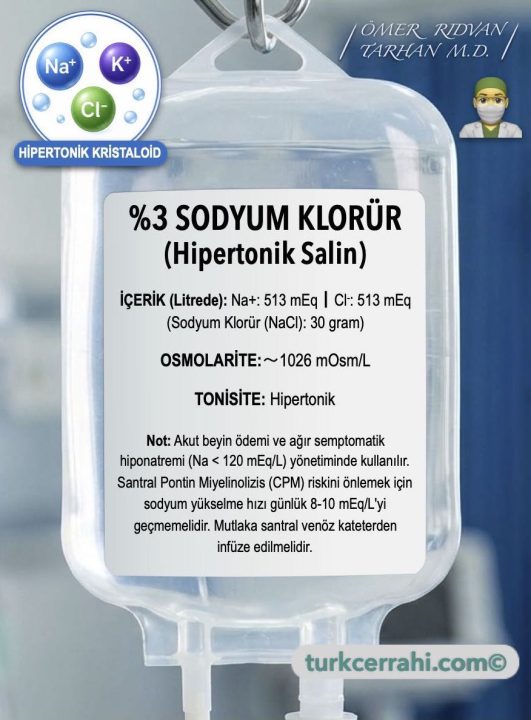 %3 Sodyum Klorür (Hipertonik Salian)